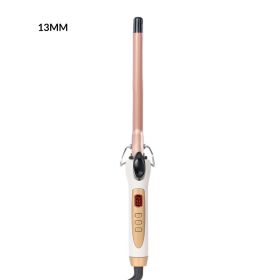 LCD Curlers Electric Single Tube Ceramic Glaze Pear Flower Cone Professional Roller Adjustment Temperature Hair Curl Irons Tools (Color: 13MM, size: EU)